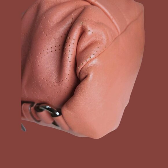 COACH Perforated Signature Bag in coral pink and wristlet set - Picture 6 of 13